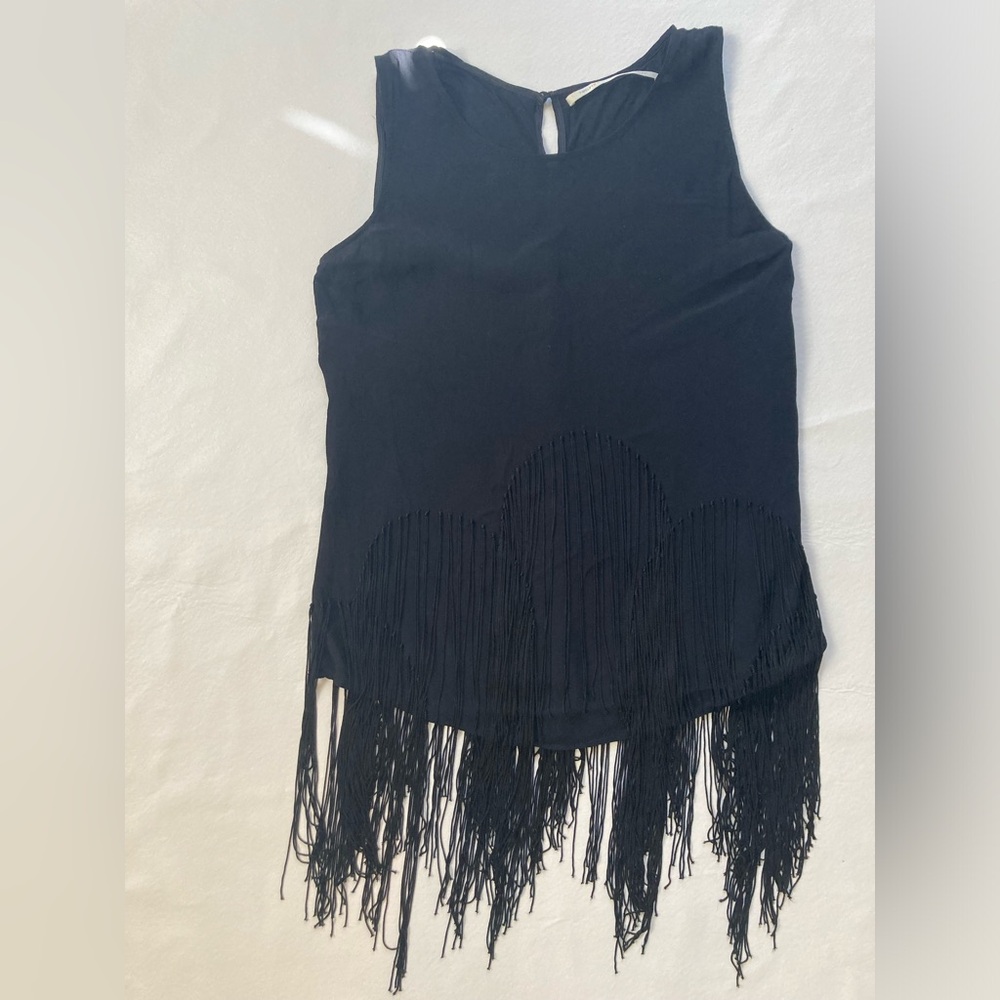 Twelfth street‎ by Cynthia Vincent black fringe top